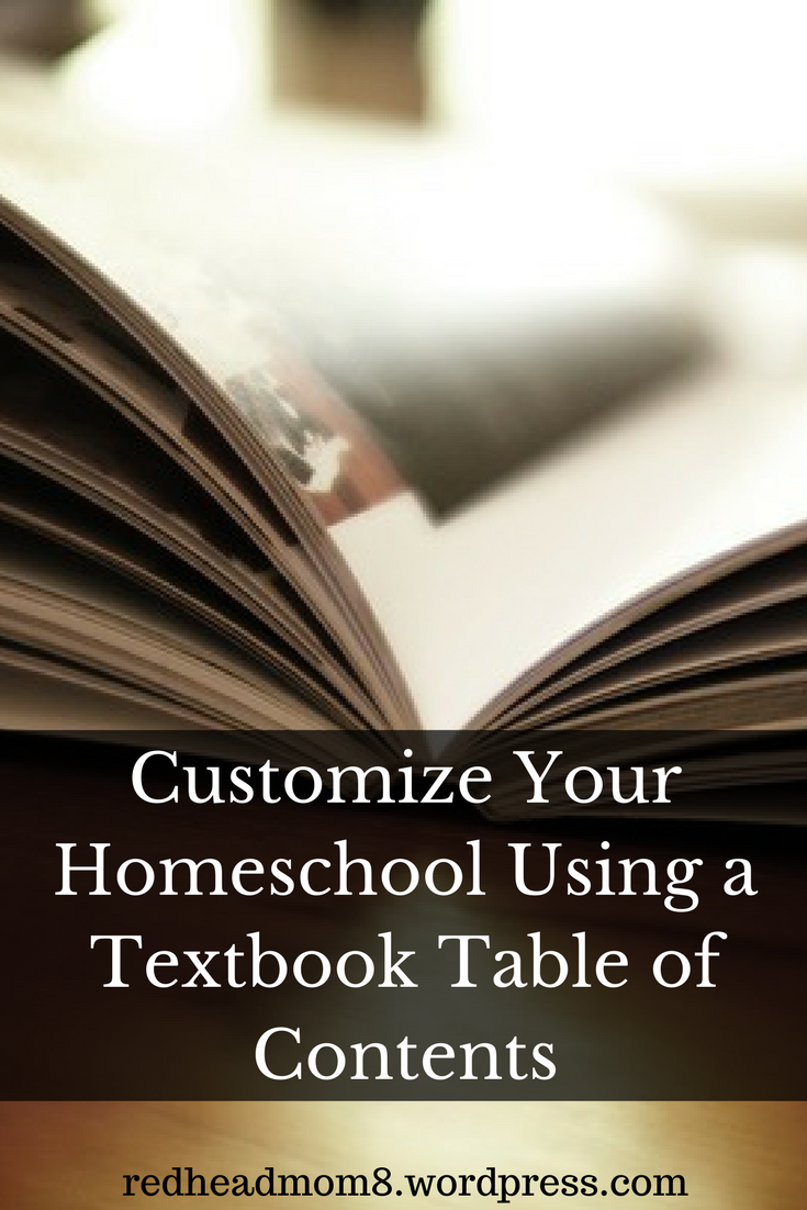 Customize Your Homeschool Using a Textbook Table of Contents