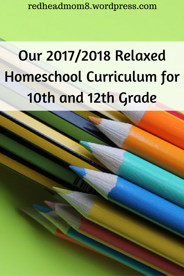 Our 2017/2018 Relaxed Homeschool Curriculum for 10th and 12th Grade